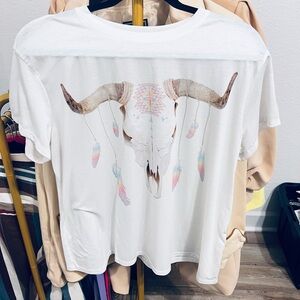 Show Me Your MuMu White Boho Graphic Tee